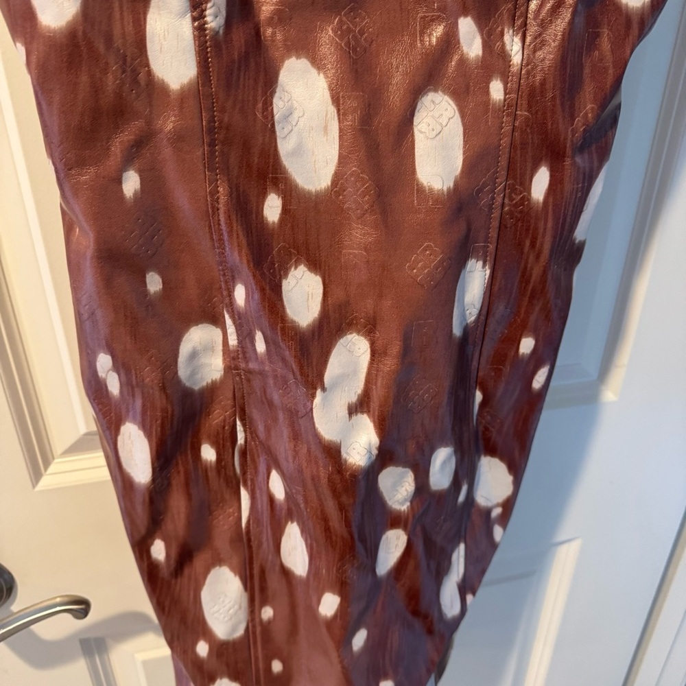 NWT Rotate Herlina Embossed Animal-Print Faux Leather Mini Dress | Size 36 - Picture 6 of 8